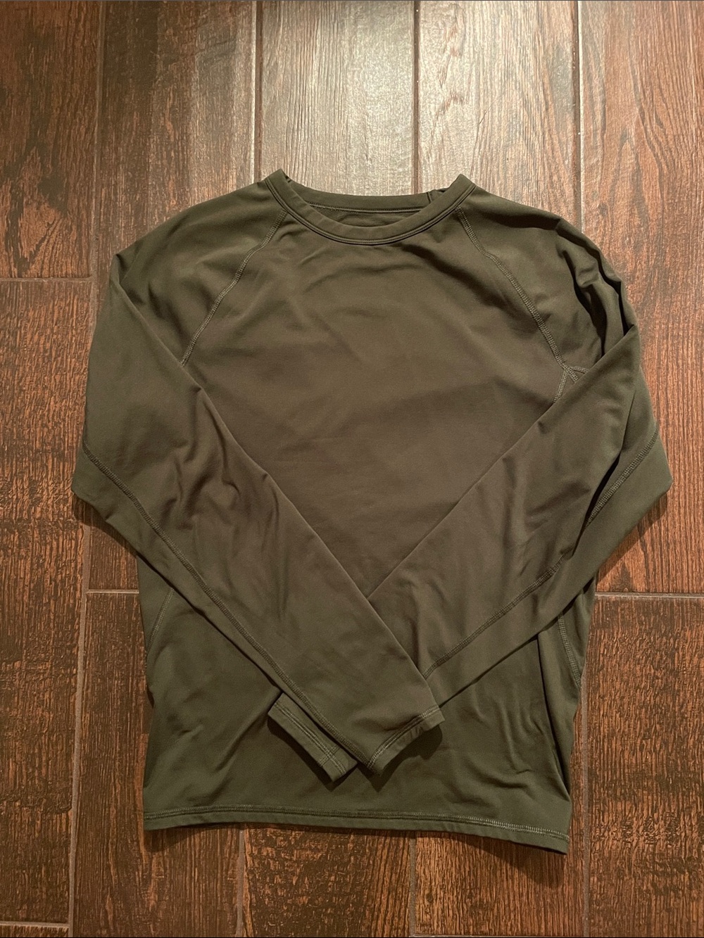 all in motion Men's Thermal Long Sleeve Crew in Olive